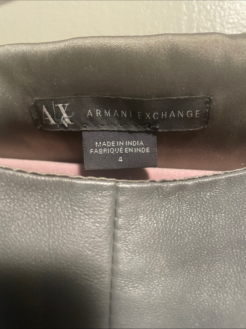 Armani Exchange Two-Tone Taupe a
Gray Goat & Lamb Leather Skater Lined Midi Dres - Picture 2 of 16